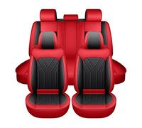 Generico Set Coprisedili Auto Universale per Honda Pilot 2003-2026,Coprisedili Anteriori e Posteriori 5 Posti,Impermeabile, Accessori per interni auto-Nero Rosso