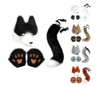 Generico Set Costume Da Guanti a e Code Finte per Festa | Set travestimento per Halloween, Natale, Carnevale, maschera, spettacolo teatrale, sfilata di