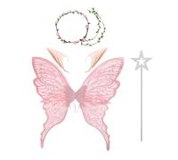 Generico Set Costumi Di Fata, Di Cosplay Di Angeli, Costume Da Favola Da Sogno, Vestibilità Comoda, Cinghie Regolabili Elastiche, Blu, Rosa, Verde, Viola, Bianco, Per Halloween O Feste