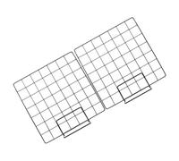 Generico Set da 2 Pannelli Griglia in Metallo 35x35 Cm Base Nera, Espositore da Parete per Foto e Decorazioni, Accessori per Pannelli a Griglia per Bancarelle e Arredamento Casa