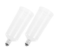 Generico Set da 2 Tazze per Vernice Spray Sostituibili per Aerografo Contenitori Trasparenti Connettore Filettato Serbatoio Rimovibile per Facile Pulizia Adatti per Pittura Artistica e