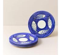 Generico Set da 4 Piatti Piano in Ceramica Artigianale Ø 32 cm Stile Vietrese - Dipinto a Mano- Piatto da Portata, Servizio da Tavola -Vietri-Costiera Amalfitana-Caltagirone-Sicilia-0108251101