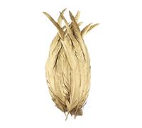 Generico Set da 50 pezzi di piume di gallo dorate e argentate, piume di coda, piume di pollo, accessori for abbigliamento artigianale, piume di gallo decorative, 25-40 cm(Gold,25-30cm(10-12inch))