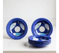 Generico Set da 6 Piatti Fondo in Ceramica Artigianale Ø 28 cm Stile Vietrese - Dipinto a Mano- Piatto da Portata, Servizio da Tavola -Vietri-Costiera Amalfitana-Caltagirone-Sicilia-0108251301