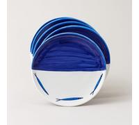 Generico Set da 6 Piatti Piano in Ceramica Artigianale Ø 32 cm Stile Vietrese - Dipinto a Mano- Piatto da Portata, Servizio da Tavola -Vietri-Costiera Amalfitana-Caltagirone-Sicilia-0108251104