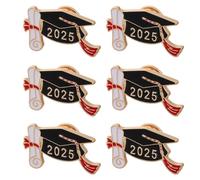 Generico Set da 6 Spille Cappello Laurea in Lega di Zinco Nero, Design Elegante e Resistente, Perfette per Back To School Party e Regalo di Laurea