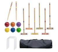 Generico Set da Croquet - Kit Portatile in Legno per 6 Giocatori, Gioco per Famiglie all'aperto, Sport da Bowling Riutilizzabile | Perfettamente Ottimo per Le riunioni del fine Settimana