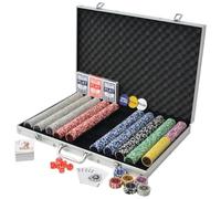 Generico Set da Poker con 1000 Chips Laser Alluminio,Giochi e Giocattoli,Giochi,Fiche e Set da poker-80185