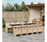 Generico Set da Pranzo da Giardino 11 pz con Cuscini Beige in Polyrattan,Beige,122kg,3277701