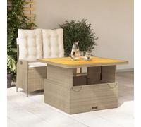 Generico Set da Pranzo da Giardino 2 pz con Cuscini Beige in Polyrattan,Beige,37.8kg,3277475