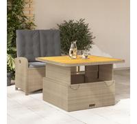 Generico Set da Pranzo da Giardino 2 pz con Cuscini Beige in Polyrattan,Beige,37kg,3277367