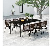 Generico Set da Pranzo da Giardino 7 pz Marrone,Marrone,70.02kg,3099231