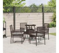 Generico Set da Pranzo per Giardino 5 PCS Marrone Poly Rattan,Marrone,29.76kg,3334944