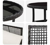 Generico Set da Pranzo per Giardino 5 PCS Nero Poly Rattan,Nero,29.86kg,3334942