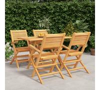 Generico Set da Pranzo per Giardino 5 pz in Legno Massello di Teak,Marrone,50.48kg,3155013