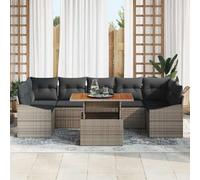 Generico Set da Pranzo per Giardino con Cuscino 8 PCS Grigio e Marrone,Grigio,71.6kg,3349803