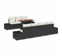 Genérico Set da Pranzo per Giardino con Cuscino 8 PCS Nero e Crema,Nero,75.4kg,3349921