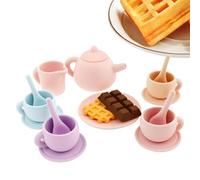 Generico Set da tè - 21x16,5x6,5 Cm Simulazione del tè Pomeridiano in Silicone Giocattolo | Include Teiera, Tazze, per Il Gioco di Cucina di Ruolo Teaa Party | Regalo Educativo per Ragazze E Ragazzi