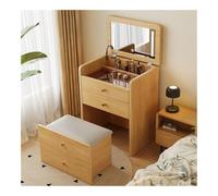 Generico Set da trucco con specchio pieghevole e sgabello imbottito, elegante tavolo da toeletta per camera da letto, moderno coiffeuse Bureau in grigio