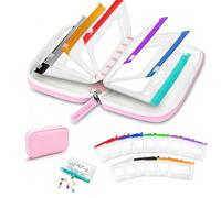 Generico Set de pastillero impermeable A8 con 14 bolsitas de colores, estuche impermeable para pastillas A8, de 7 a 14 días, pastillero portátil con cremallera, ideal para viajes y uso diario (05#)