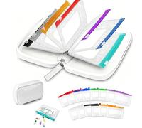 Generico Set de pastillero impermeable A8 con 14 bolsitas de colores, estuche impermeable para pastillas A8, de 7 a 14 días, pastillero portátil con cremallera, ideal para viajes y uso diario (04#)