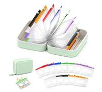 Generico Set de pastillero impermeable A8 con 14 bolsitas de colores, estuche impermeable para pastillas A8, de 7 a 14 días, pastillero portátil con cremallera, ideal para viajes y uso diario (01#)