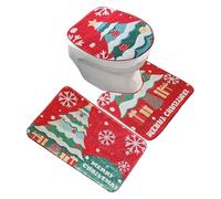 Generico Set Decorazioni Bagno Natale, Copriwater Festivo Per Bagno, Federe Festive Invernali Cartoon per Coppie Adolescenti Adulti Famiglia Amici