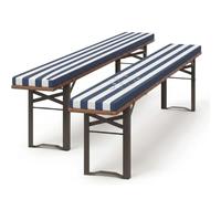 Generico Set di 2 Cuscini Imbottiti per Panche da Birreria,Cuscino per Panche da Esterno Spessore 4 Cm con Fodera Lavabile, Ricambio Lavabile,Seduta di Panche da Birreria,Navy Blue,200x30x4cm
