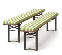 Generico Set di 2 Cuscini Imbottiti per Panche da Birreria,Cuscino per Panche da Esterno Spessore 4 Cm con Fodera Lavabile, Ricambio Lavabile,Seduta di Panche da Birreria,Verde,200x30x4cm