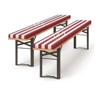 Generico Set di 2 Cuscini Imbottiti per Panche da Birreria,Cuscino per Panche da Esterno Spessore 4 Cm con Fodera Lavabile, Ricambio Lavabile,Seduta di Panche da Birreria,Rosso,200x25x4cm