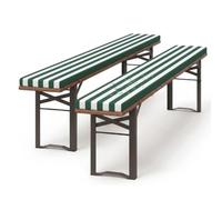 Generico Set di 2 Cuscini Imbottiti per Panche da Birreria,Cuscino per Panche da Esterno Spessore 4 Cm con Fodera Lavabile, Ricambio Lavabile,Seduta di Panche da Birreria,Dark Green,200x28x4cm