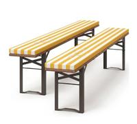 Generico Set di 2 Cuscini Imbottiti per Panche da Birreria,Cuscino per Panche da Esterno Spessore 4 Cm con Fodera Lavabile, Ricambio Lavabile,Seduta di Panche da Birreria,Giallo,200x30x4cm