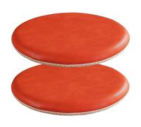 Generico Set di 2 Cuscini Rotondi Vintage per Sedie da Esterno in Pelle con Imbottitura in Memory Foam dello Spessore di 4 cm e Cerniera per Cucina, Sala da Pranzo e Ufficio 08,35cm/14inch
