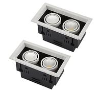 Generico Set di 2 luci da incasso ad angolo regolabile, luci da soffitto a LED da incasso 14/24/40/60W, faretti LED retrofit, lampada a oblò girevole