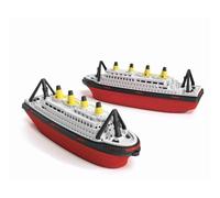 Generico Set di 2 Navi Giocattolo, Rosso e Bianco, Design Dettagliato con Fumaioli Gialli