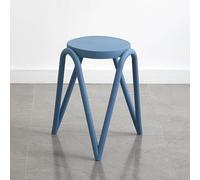 Generico Set Di 2 Sgabelli Da Bar In Plastica Sgabelli Impilabili Da 46 cm Sgabello Bar Stabile Portatili Sedie Rotonde Senza Schienale per Casa, Ufficio, Aule(Blue)