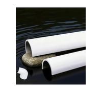 Generico Set di 2 Tubi PVC semitondi 1,5m per drenaggio Acqua piovana | Canale di grondaia semicircolare for acqua piovana, connettori diritti, curve e tappi terminali(Elbow,125x2.5mm)