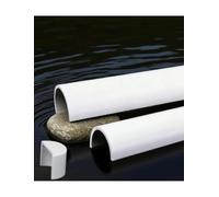 Generico Set di 2 Tubi PVC semitondi 1,5m per drenaggio Acqua piovana | Canale di grondaia semicircolare for acqua piovana, connettori diritti, curve e tappi terminali(Pipe cap,75x2mm)