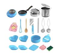 Genérico Set di 22 pezzi per bambini Play Kitchen Toys - Toddler Pretend Cooking Playset | Pretend Toy Kitchen Accessories with Pots Pans, Utensils Cookware | Realistic Small Cooking Pots For Child
