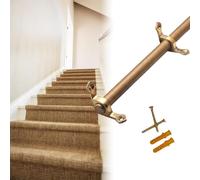 Generico Set di 3 aste per tappeti da Scale, in Ottone Robusto con terminali a Torre, 86 cm (34 Pollici), staffe di Installazione Incluse, perfette per rinnovare l'arredamento di casa.
