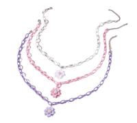Generico Set di 3 collane con ciondolo per ragazza, con ciondolo a forma di fiore, per la festa di compleanno di favore della figlia