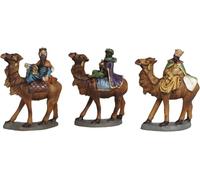 Genérico Set di 3 Re Magi con Cammelli, Figure in Resina, 10 cm, Decorazione per Presepe di Natale Figura di Gesù Cattolico Statua di Gesù Figura di Crocifissione Cristo Ornamento Religioso