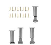 Generico Set di 4/8/12 piedini regolabili for mobili - Piedini universali con vite for tavoli, letti, divani, armadi e scrivanie traballanti(Gray,8 PIECES_8CM)