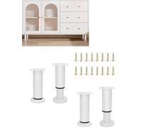 Generico Set di 4/8/12 piedini regolabili for mobili - Piedini universali con vite for tavoli, letti, divani, armadi e scrivanie traballanti(Cream,8 PIECES_12CM)