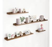 Generico Set di 4 Mensole da Muro in Legno Rustico, Espositore da Parete, Organizer Mensole da Parete for Bagno, Camera da Letto, Soggiorno, Studio e Sala da Pranzo