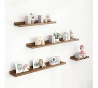 Generico Set di 4 Mensole da Muro in Legno Rustico, Espositore da Parete, Organizer Mensole da Parete for Bagno, Camera da Letto, Soggiorno, Studio e Sala da Pranzo