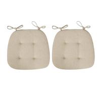 Generico Set di 4 Set di 2 Cuscini per Sedia con Cinghie, 3 Cm di Spessore Comodo Cuscino per Sedia Antiscivolo, per Sedia da Giardino da Interno Sedia da Sala da Pranzo,Beige,2er Set