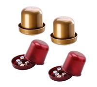 Generico Set di 4 Tazze Agitatore per Dadi in Plastica, Resistente e Facile da Usare, 5 Dadi per Ogni Tazza, per Giochi di Famiglia e Serate di Gioco