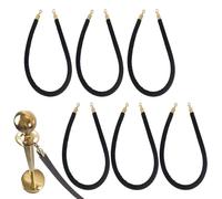 Generico Set di 6 Barriere divisorie in Corda di Velluto Nero - Spessore 32 mm, con Ganci Dorati, Ideali per Eventi, musei, ospedali e parchi Giochi - Lunghezza 63 Pollici (160 cm), Elegante soluzion