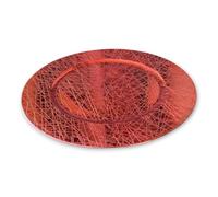 Generico Set di 6 Piatti Decorativi, Motivo Intrecciato in Argento e Rosso, Stile Elegante, 33 cm di Diametro Natalizi Perfetto Per Decorare La Tua Tavola a Natale